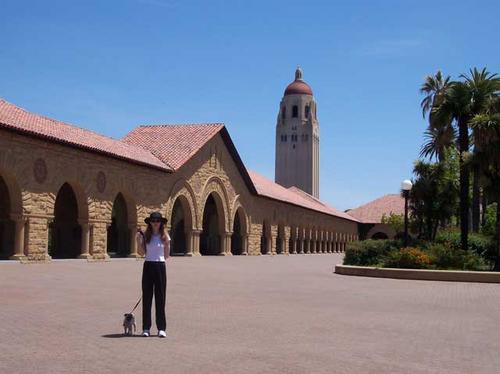 Sheba and Stacy in the Stanford Quad
