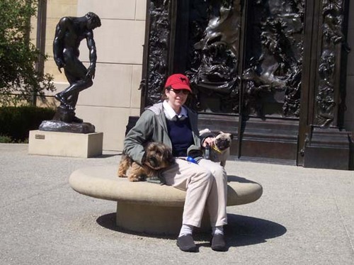 Otis and Sheba and Cic at the art building