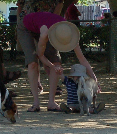 Nicholas accidently knocked down by me at Toby's party